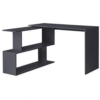 Mesa Escritorio Arendal L con Estantes Aglomerado 76,5 x 120 x 50 cm Gris Oscuro