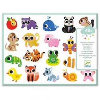DJECO Bebés de animales Pegatinas Globos UNISEX-INFANTIL, multicolor