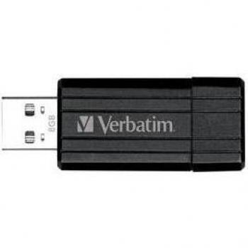 Pendrive Verbatim PinStripe 8GB USB 2.0 Negro - Velocidad de lectura 10 MB/s