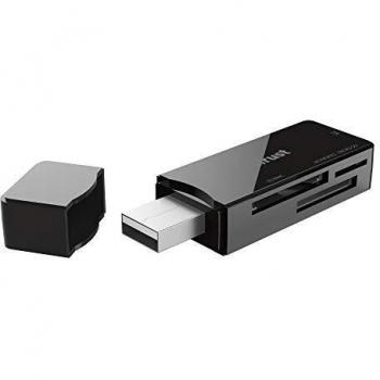 Trust Nanga - Lector de Tarjetas de Memoria USB 2.0, Color Negro