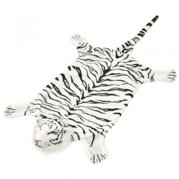 Alfombra de peluche en forma de tigre 144 cm Blanco