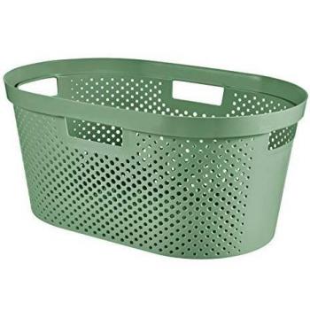 Cesto de Ropa Curver Infinity Dots 40L Verde Reciclado