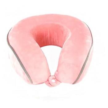 Almohada de Viaje Viscoelástica para Cuello y Cervical (Rosa) - Ideal para Oficina, Avión, Tren y Coche