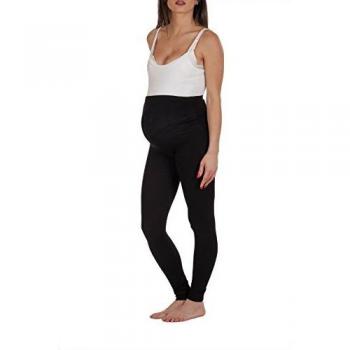 Leggings Premamá Conformados de Algodón Bielástico Negros - Talla III (S)
