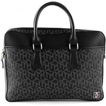 Tommy Hilfiger Coated lienzo Slim Computer Bag Black Monogram