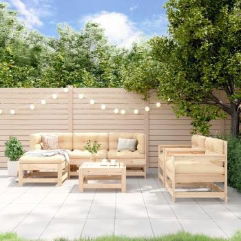 7-Piece Solid Pine Garden Lounge Set