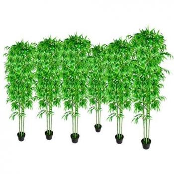 vidaXL Bambú Plantas Artificiales Hogar Decoración Set de 6