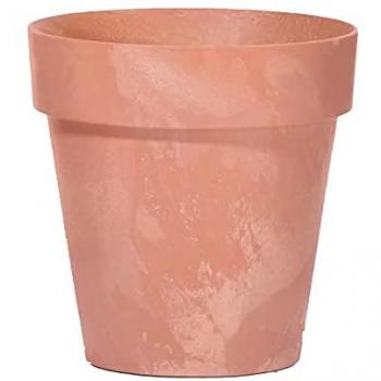 Maceta CUBE BETON EFFECT 0,6L - Diseño Moderno - Resistente a la Intemperie - Dimensiones (mm) 110x110x97 - Color Terracota