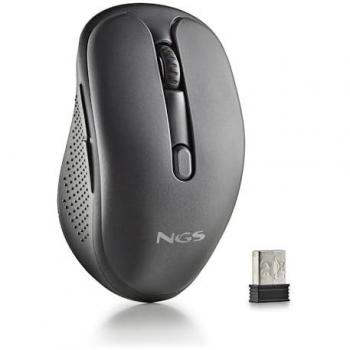 Ratón Inalámbrico Láser Recargable NGS EVO PEEP, Multimodo 2.4 GHz + Bluetooth 5.1, Silencioso, DPI Ajustable hasta 3200, Ergonomía Diestros
