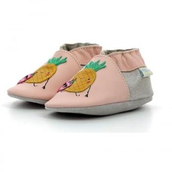 Robeez Baby Girl Holidays Fruits Shoes - Rose Dragee Silver