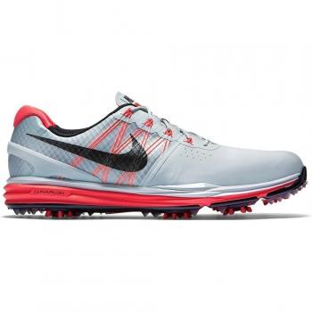 Nike Lunar Control 3 Zapatillas de golf, Hombre, Plateado / Negro / Rojo, 45