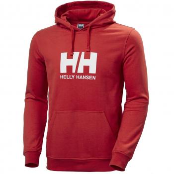 Helly Hansen Men's Red Logo Hoodie - Soft Cotton Sweatshirt