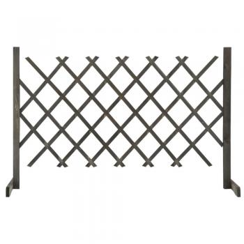 vidaXL Garden Trellis Fence Grey 120x90 cm Solid Firwood