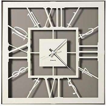 Reloj de pared Tauro Diseño Arts & Crafts en Metal Fango e Marfil 50x50cm