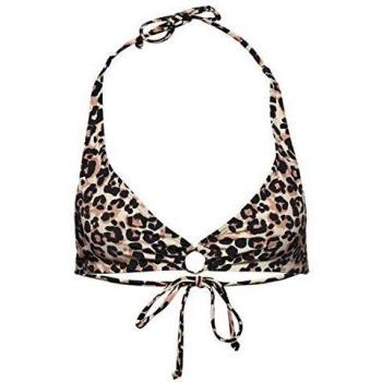 Superdry Mujer Top de Bikini con Anilla y Estampado de Leopardo Estampado Marrón 36