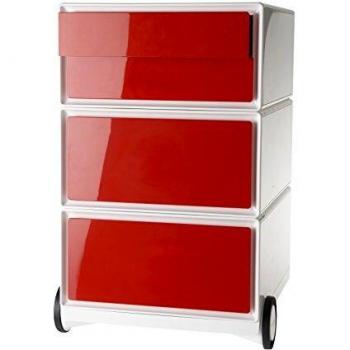 Cajonera móvil Paperflow Easybox de 4 cajones frontales ABS brillante rojo, dimensiones 64,2x39x43,6 cm