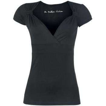 Fashion Victim Fashion V-Top Mujer Camiseta Negro M 95% Viscosa, 5% elastán Estrechos