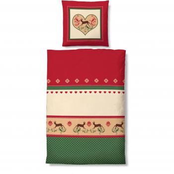 Biberna 3282/180/004 - Juego de funda nórdica, motivos nórdicos, 155 x 220 cm + 1 funda de almohada, 80 x 80 cm