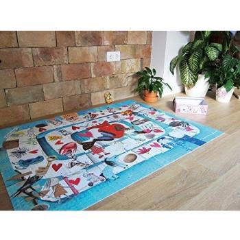 Laroom Alfombra Vinílica Infantil Diseño Laberinto, Vinilo Antiliscante, Multicolor, 100x133 cm