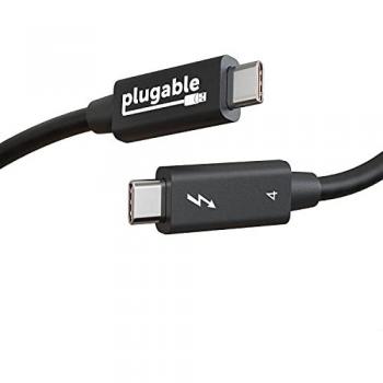 Plugable Technologies Thunderbolt 4 Cable [Thunderbolt Certified] 6.6ft USB4 Cable with 100W Charging, Single 8K or Dual 4K Displays, 40Gbps Data Transfer, Compatible with Thunderbolt