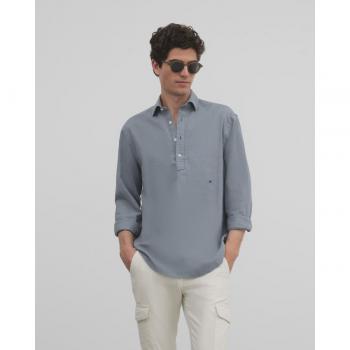 Camisa Polera Sport Silbon Soft Azul Gris para Hombre