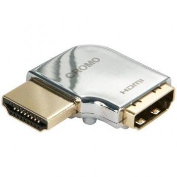 Adaptador HDMI Cromo 90 Grados Izquierdo (Macho a Hembra)