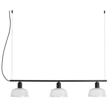 Lámpara colgante lineal TATAWIN S - Negro satinado/Opal 20338-116