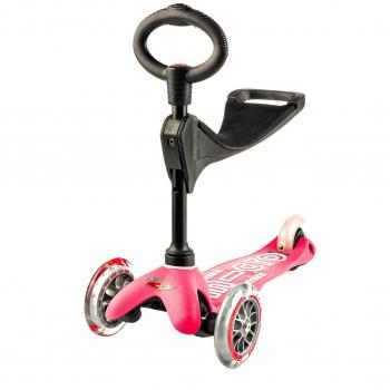 Patinete Micro Mini 3en1 Deluxe Rosa con Manillar Regulable y 3 Ruedas