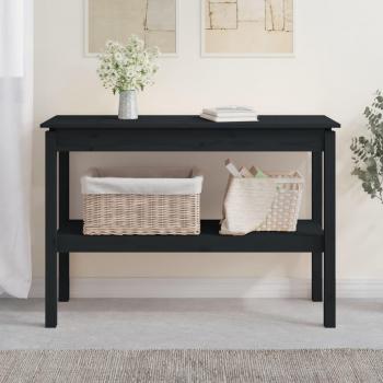 Consola negra de madera maciza de pino 110x40x75 cm