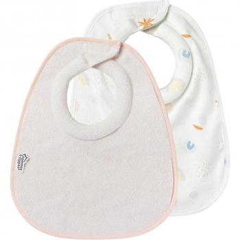 Tommee Tippee Comfeefit Reversible Rosa Pack de 2 Baberos para Lactancia Súper Suaves Extra Absorbentes Ajustables con Material OEXO-TEX Aprobado