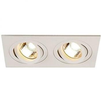 Downlight Empotrable Rectangular SLV New Tria II GU10 Blanco Mate 2x50W con Clipfedern
