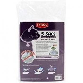 TYROL - Set de 5 bolsas para bandeja de arena con fondo de cartón resistente a las garras para gatos, 44 x 30 cm, 10 unidades