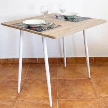 Mesa multiusos Amaia diseño plegable 75x79x79 cm