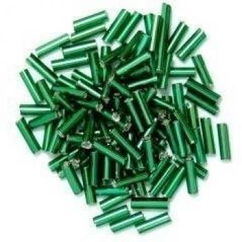 Craft Factory cf01/05004 | Verde Bugle Beads | 6 mm | Aprox 15 G