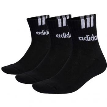 Calcetines adidas 3-Stripes acolchados unisex, pack de 3 pares, color negro