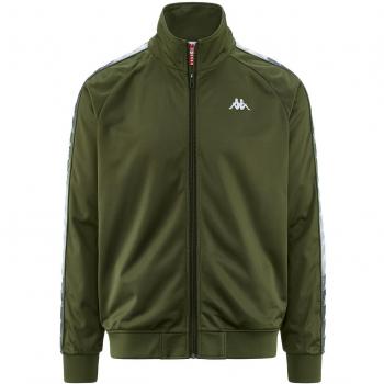 Kappa Men's Zip-Up Hooded Sweatshirt with 222 Band in Parsley Green