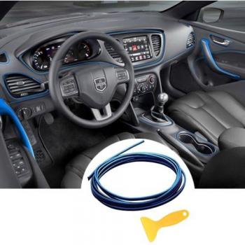 Accesorios Interiores del Coche / Decoración Interior, Tira de Ajuste del Coche, YY-LC Empuje Fácil Extraíble 3D Estilo del Coche DIY, Para Accesorios Universales del Coche, 196 Pulgadas / 5M,Azul