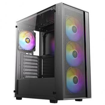 Torre PC Gaming Antec AX65 ARGB Midi Tower Negra con Ventana Lateral y 4 Ventiladores RGB