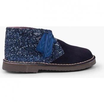 Botas de niña de piel con glitter