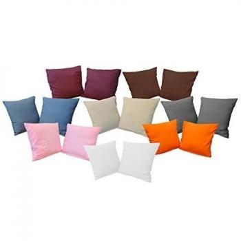 Fundas de almohada fundas de almohada microfibra 80 x 80 cm Juego de 2, microfibra, marrón, 40 x 40 cm