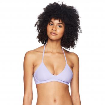 Hurley Women's Quick Dry Compression Solid Adjustable Bikini Top, Purple Pulse, L