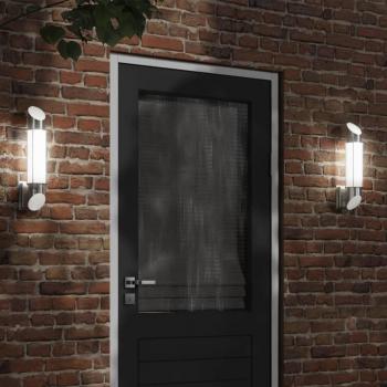Apliques de exterior vidaXL 2 unidades acero inoxidable color negro y plateado