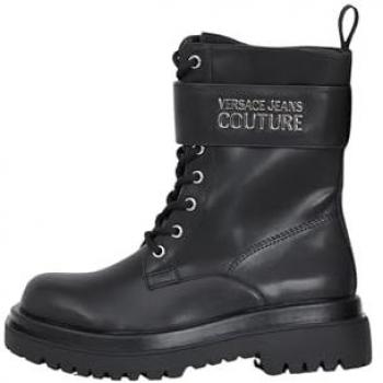 Versace Jeans Couture Women's Black Synthetic Leather Ankle Boots Size 38
