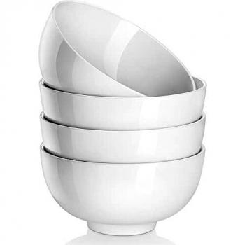 MALACASA Serie Regular, Juego de Cuencos 6, Tazon Desayuno de 4 Piezas Cuencos de Sopa Cuencos de Porcelana