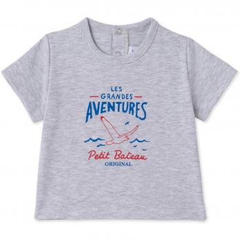 Petit Bateau T-Shirt MC_22968, Camiseta Unisex bebé, Gris