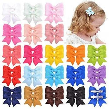 Lazos de cinta de grogrén y pinza de cocodrilo para el pelo, accesorios para el pelo para bebés y niñas, 40 unidades