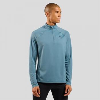Camiseta Odlo Essentials Ceramiwarm Half Zip manga larga azul celeste - M, forro polar con media cremallera, tecnología Ceramiwarm, diseño de manga larga, color azul celeste