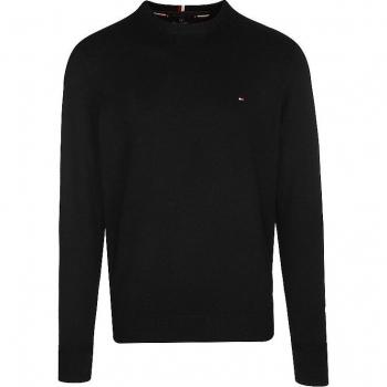 Suéter de Cuello Redondo Tommy Hilfiger para Hombre en Algodón Orgánico y Cachemira - Negro - Talla L