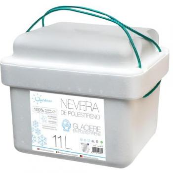 Nevera portátil de poliestireno 11 litros con asa, gran capacidad, eficiente y ligera para alimentos y bebidas