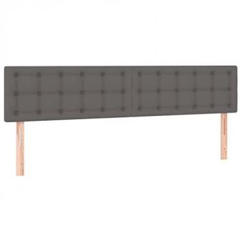 Cabecero con LED cuero sintético gris 200x5x78/88 cm
